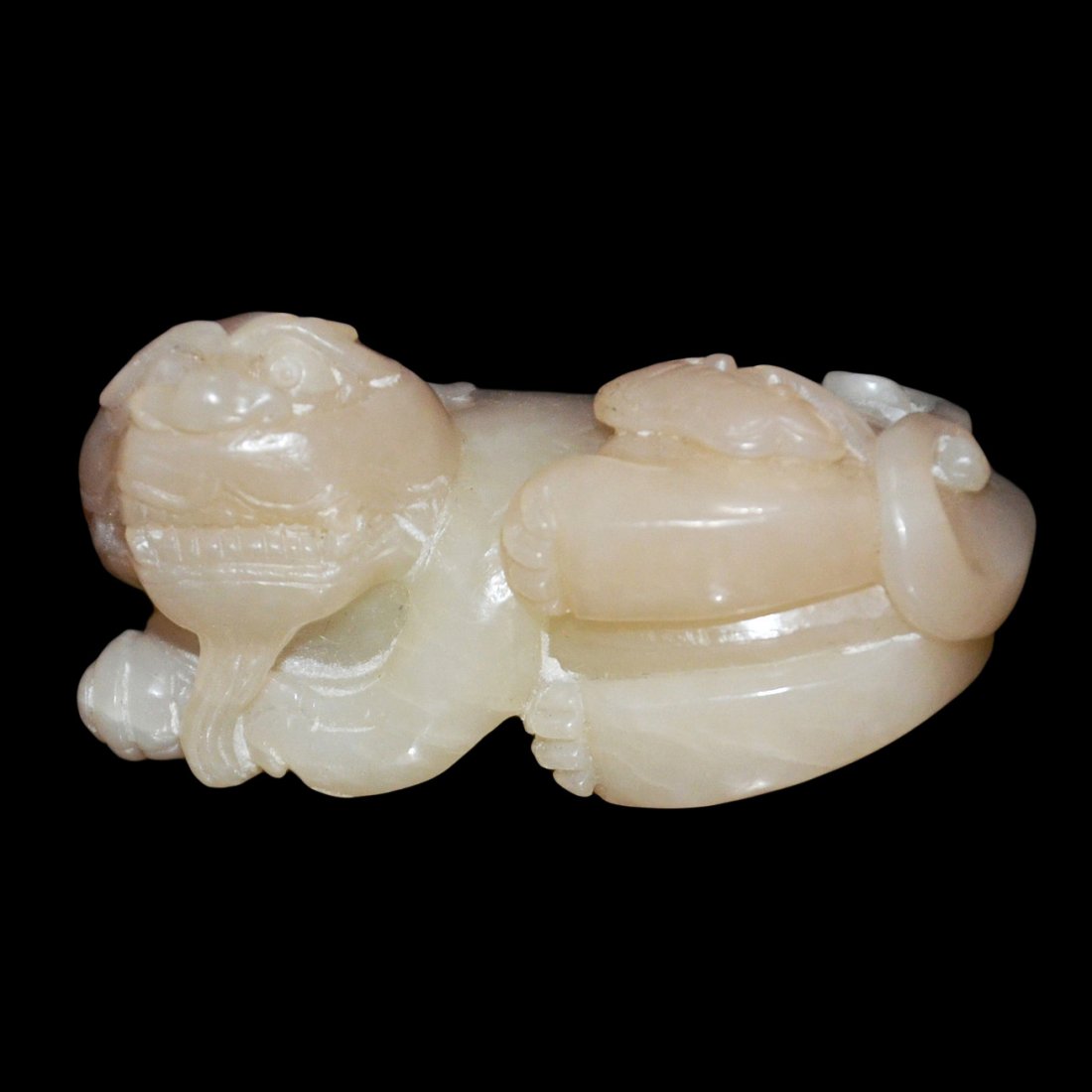 A Fine and Rare Sugar-Brown Jade Carving of Bixie (1 of 5)