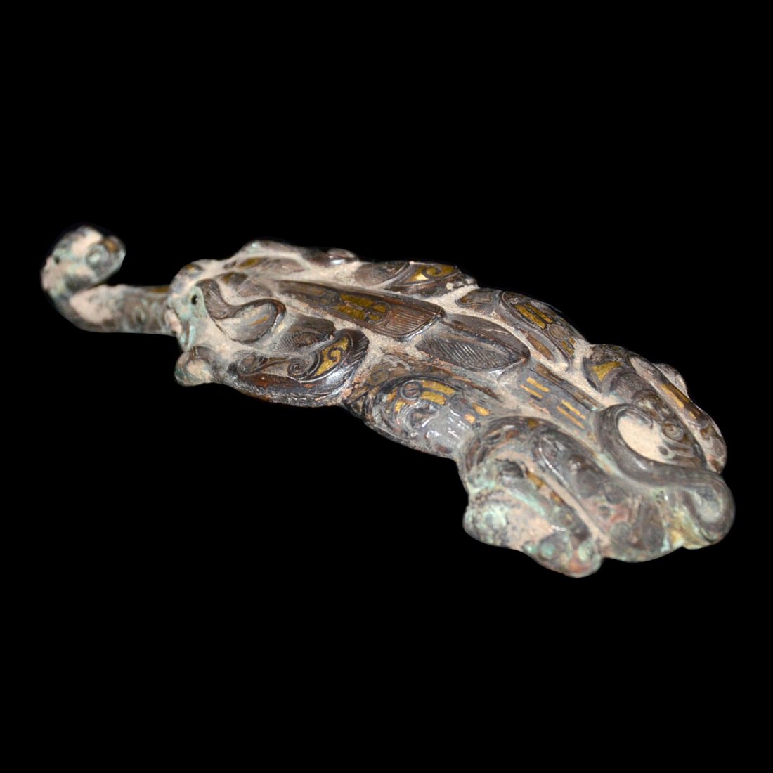 Warring States, Gold and Silver inlaid-bronze Mythical (1 of 7)