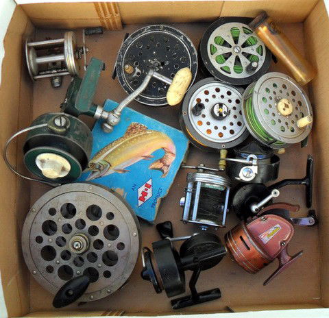 Great Lot of Vintage Fishing Reels: Great lot of fishing reels including Sal-Trout, Penn Spin Fisher 700, rare C.A.P. open bale spin reel made in France, etc. Sold as a lot.