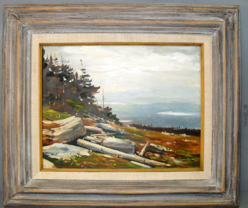 O/B Saddleback Mountain - John Swan: O/B Saddleback Mountain - John Swan 1977 Early oil rendition of Saddleback Mountain, Maine executed in 1977 by Maine's preeminent sporting and naturalist artist, John Swan. 11" x 14" Overall including