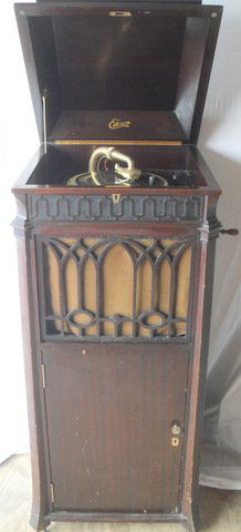 Model C250 Diamond Disc Phonograph: Rare Model C250 Edison Diamond Disc Phonograph Mahogany Chippendale style floor model case. Sold with 25 plus or minus Diamond disc records including rare T. Edison speech to America during WWI.