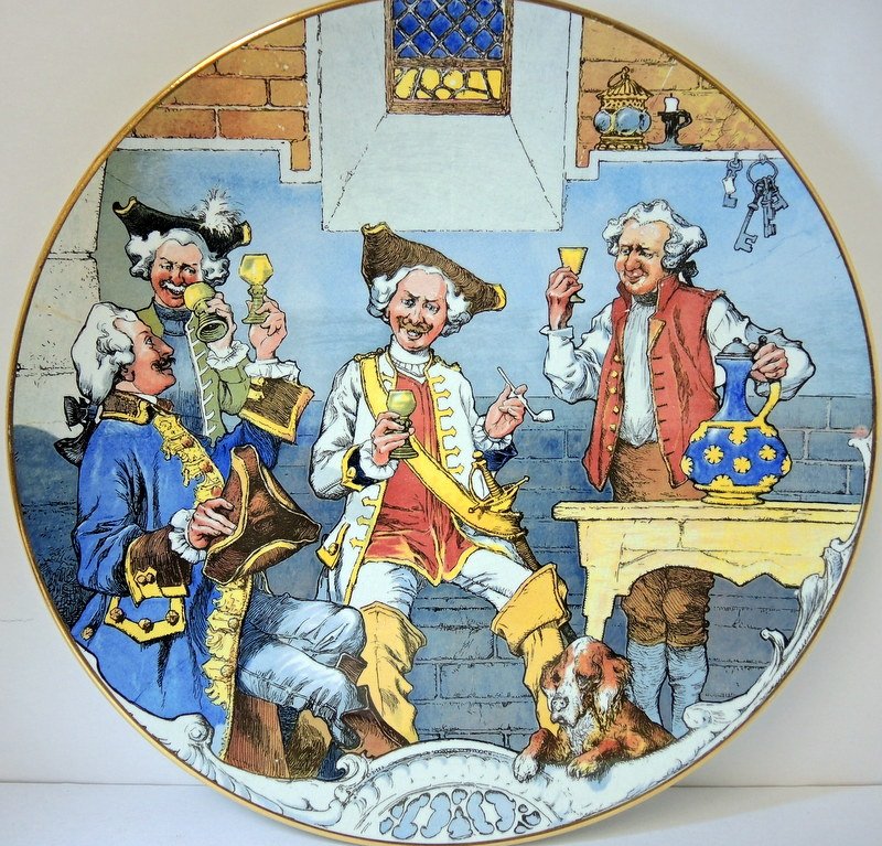 Villeroy and Boch 17 1/2" Charger Tavern Musketeer: Signed verso on, stamp Gerschutzt 1143.