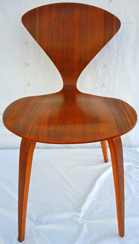 Mid Century Ply Craft Occasional Chair: Simple angled leg design support molded seat and back. 31" tall x 17" wide