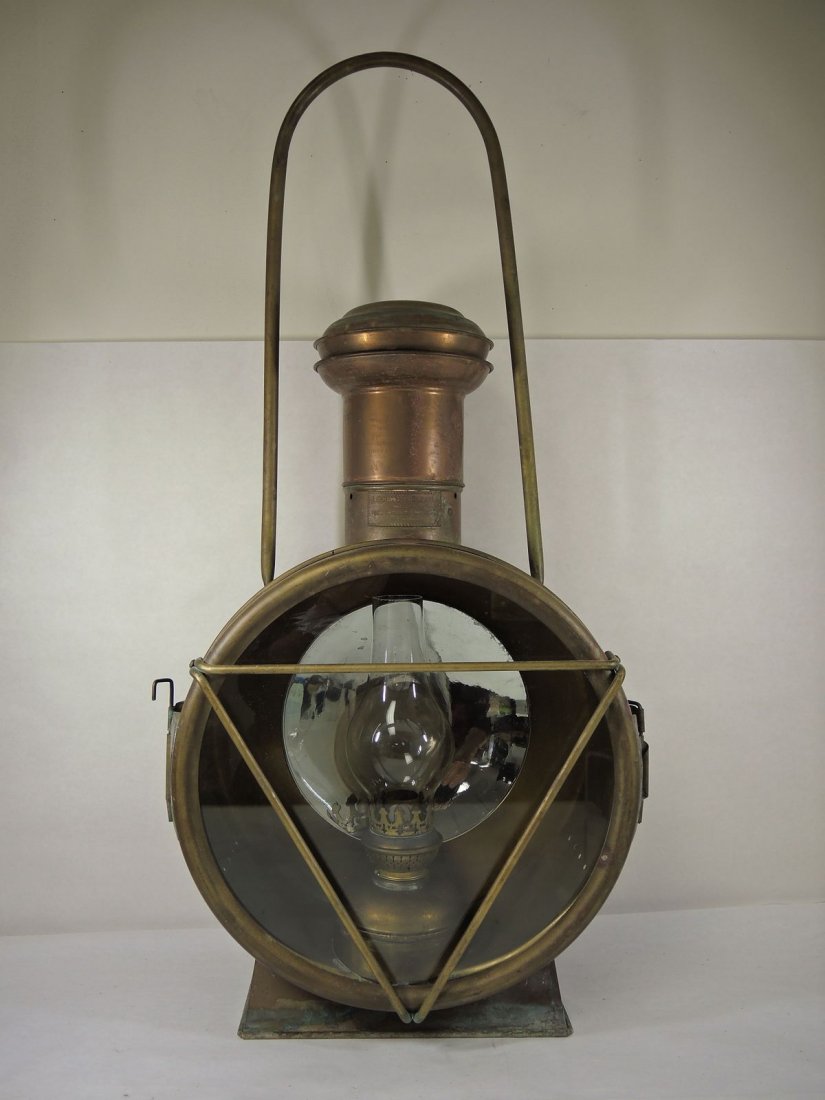 Rare 1930s English Brass Locomotive Lantern (1 of 4)