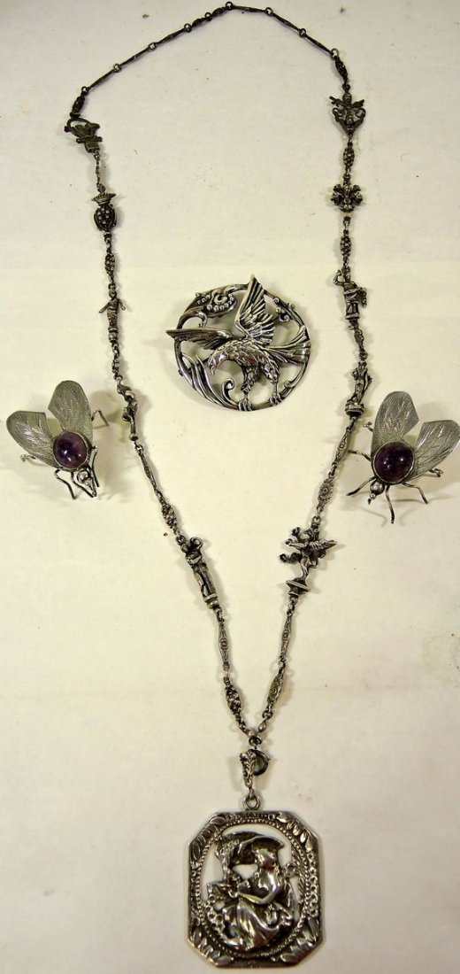 Selection of Unusual Victorian Sterling Jewelry (1 of 8)