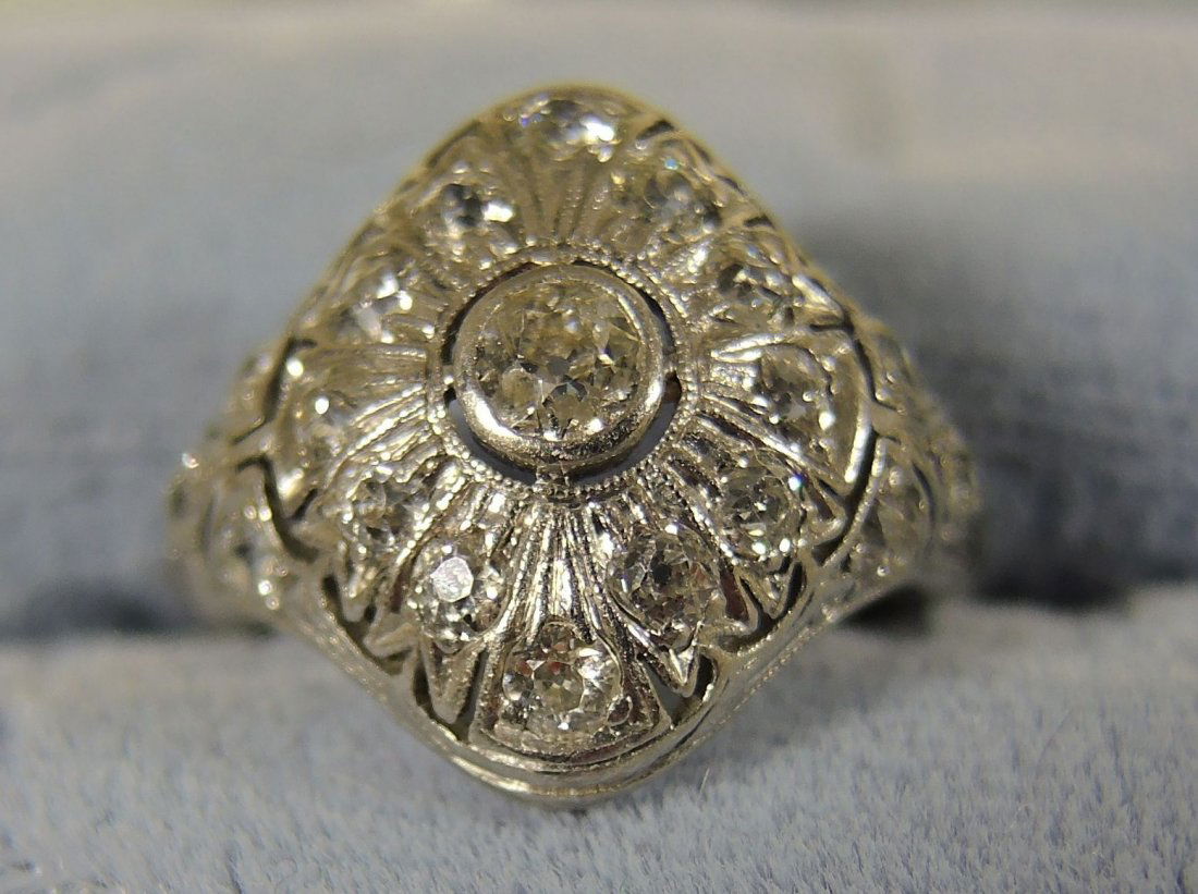 Art Deco Diamond and Platinum Engagement Ring (1 of 6)