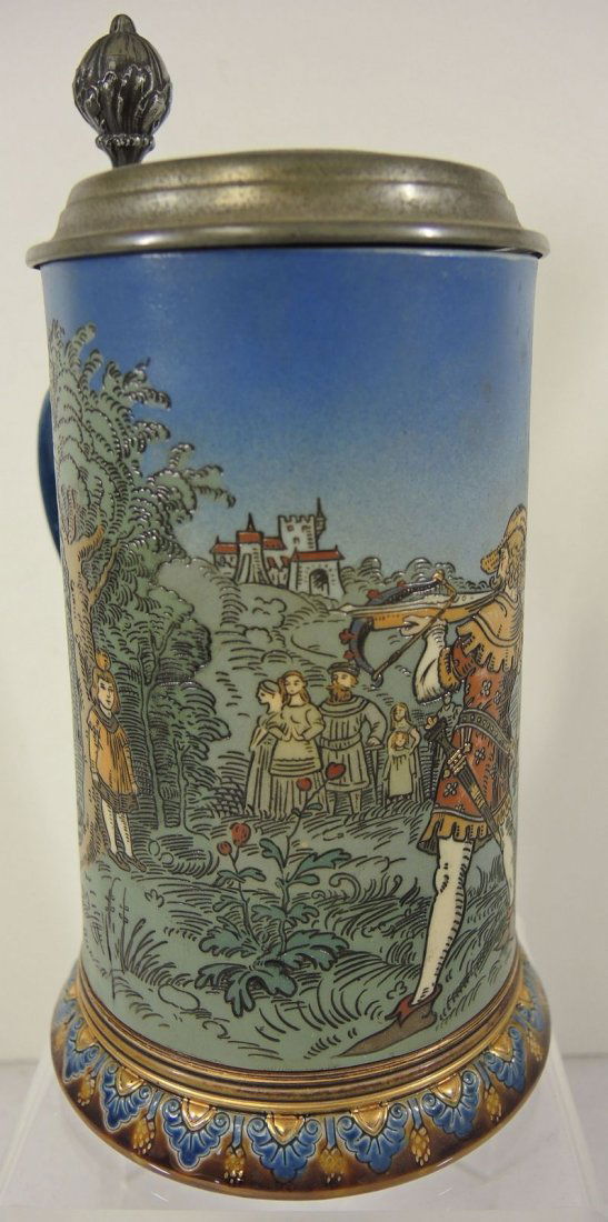 Rare Mettlach Incised 1/2 Liter Stein William Tell (1 of 6)