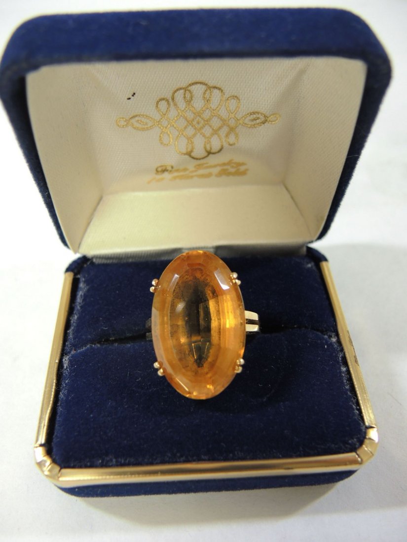 1930s Lady's Attractive Citrine Cocktail Ring (1 of 6)