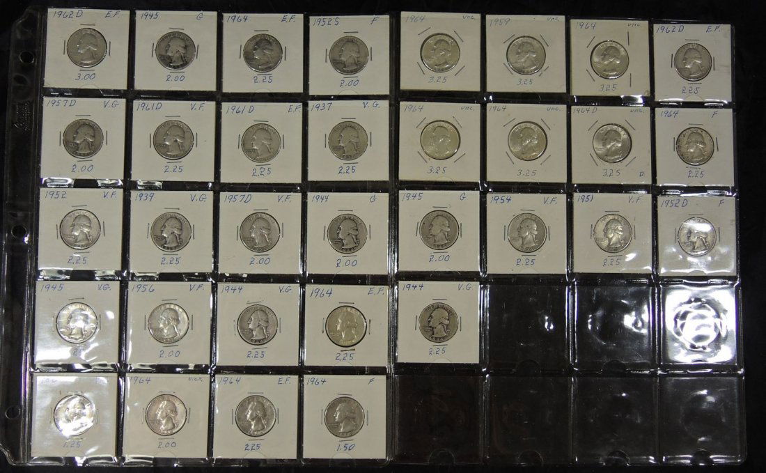 Lot of 33 US Washington Quarters (1 of 2)