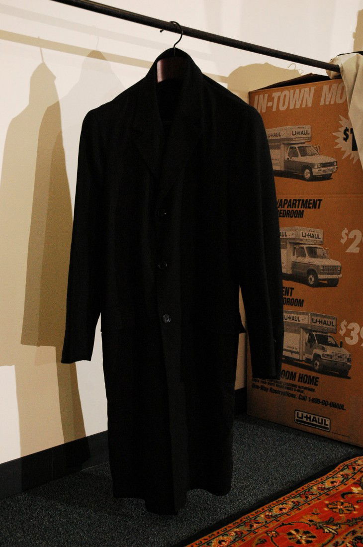 Collection of Prada Mens Trenchcoat, 3 Mens Prada: Black Prada brand mens trenchcoat, 3 Mens Prada Coats, grey, blue and black size 52R, 54R, 52R, Andrea Serre Coat size 48 grey