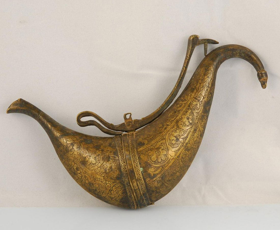 14A Antique Indian Mughal Dynasty Gunpowder Holder