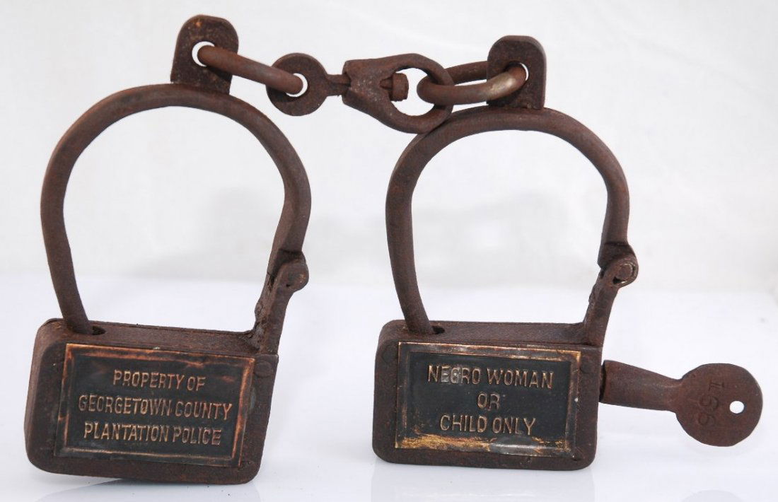 11 1800's Iron Slave Handcuffs