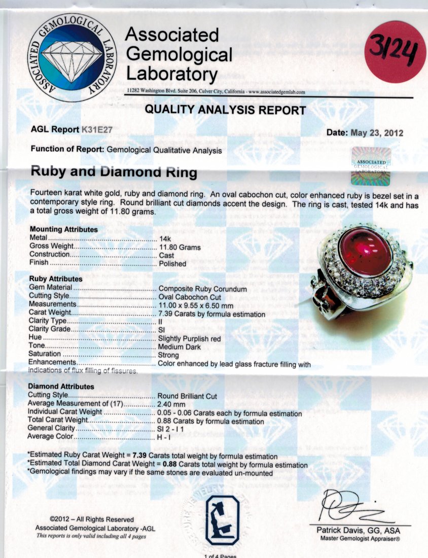 Cabochon Ruby and Diamond Ring - 5