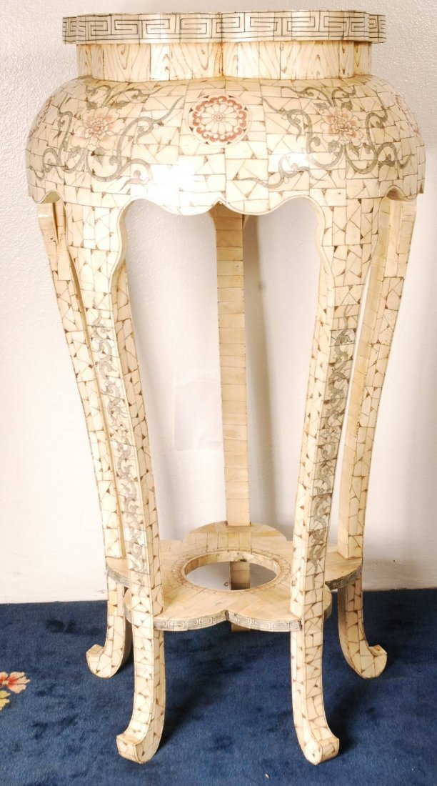 40" Tall Hand Carved Bone Stand: Hand carved bone stand. Monumental in size. Perfect for display. 4"W x 40"T