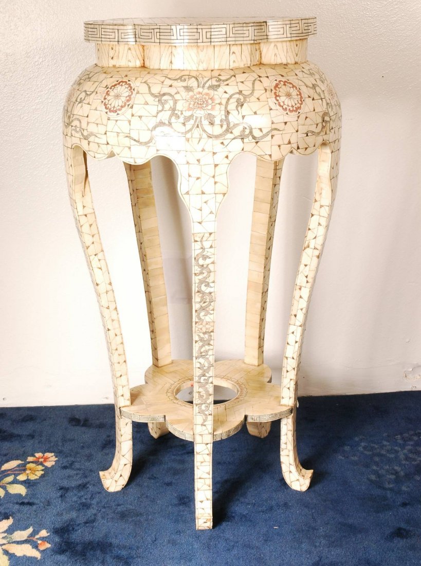 40" Tall Hand Carved Bone Stand: Hand carved bone stand. Monumental in size. Perfect for display. 4"W x 40"T