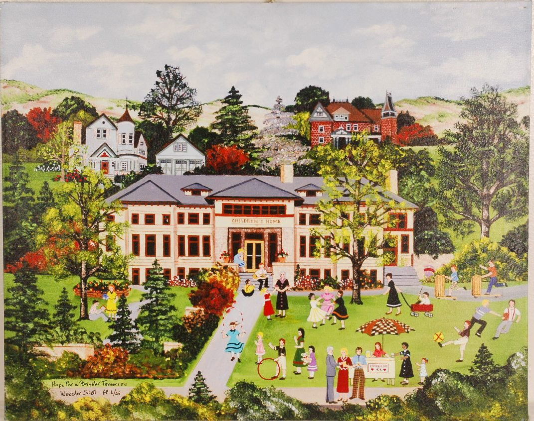 Wooster Scott "Hope for a Brighter Tomorrow" Signed: Jane Wooster Scott (b. 1920) American "Hope for a Brighter Tomorrow" Limited Edition Color transfer on canvas, Hand signed by the artist, artist's proof 25 aside from a numbered edition. Streched size