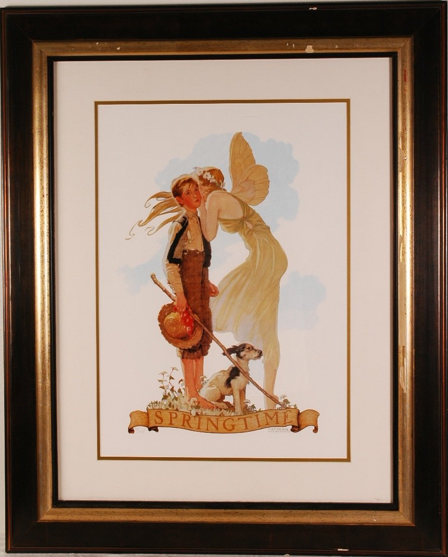 Norman Rockwell Lithograph: Framed 32" x 39" Numbered 118/75 Offset lithograph