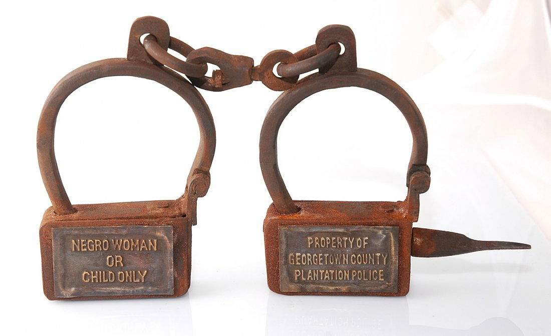 12 1800's Iron Slave Handcuffs