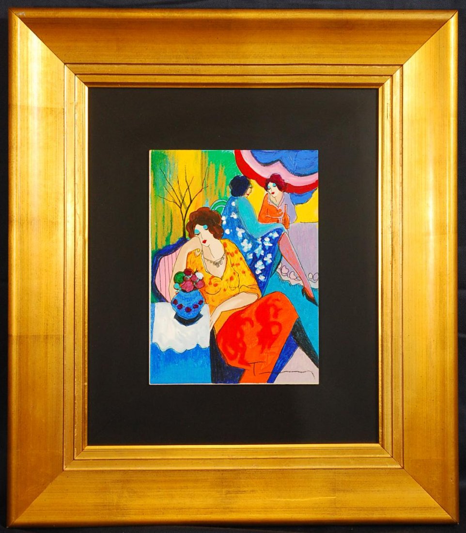 Itzchak Tarkay (1935 - 2012) "Quiet Afternoon" Han: Itzchak Tarkay "Quiet Afternoon" Limited Edition Hand Embellished by Tarkay serigraph on wood, hand signed by the artist.