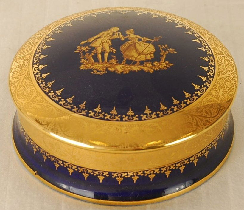Limoges Veritable Bleu de Four Porcelain Trinket Box