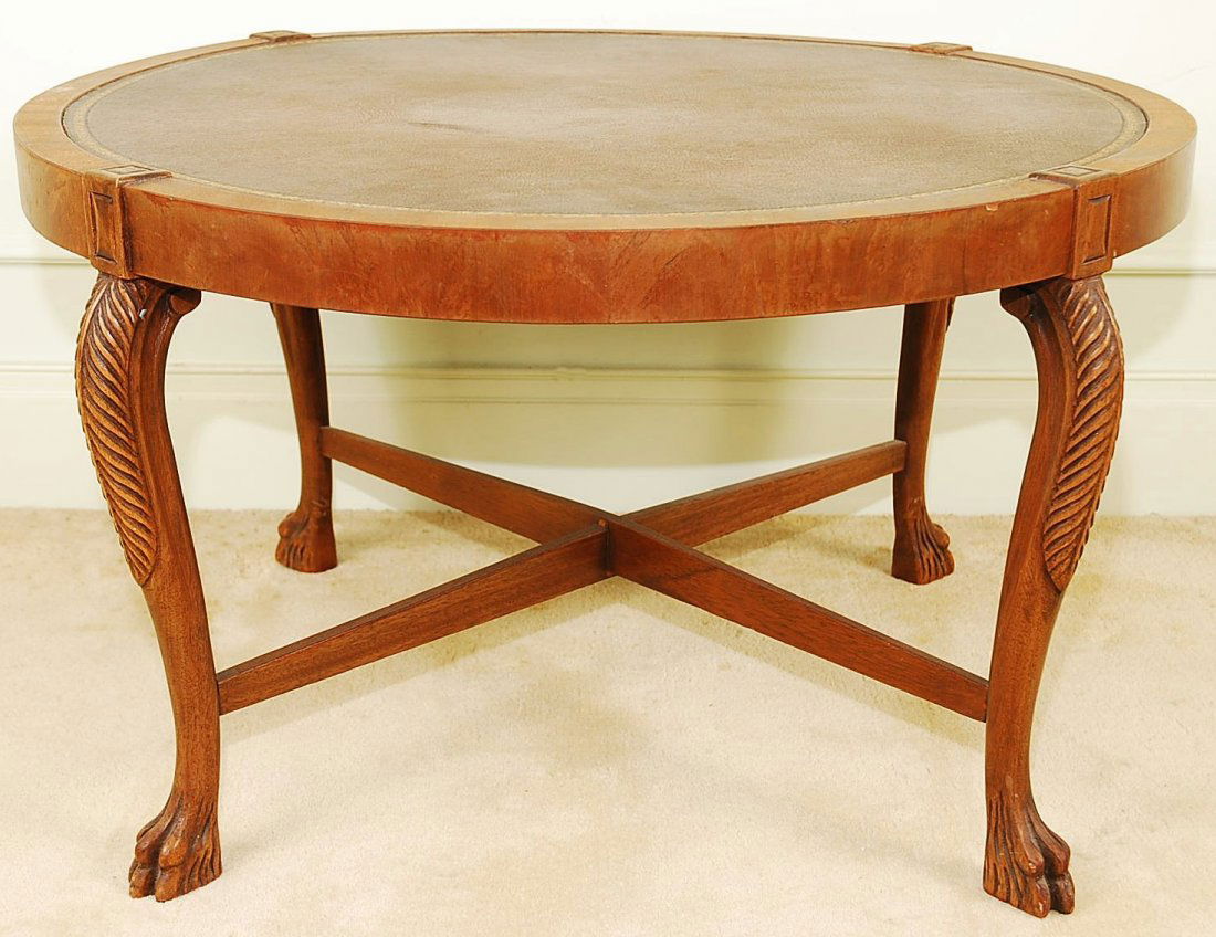 Vintage Leather Top Coffee Table
