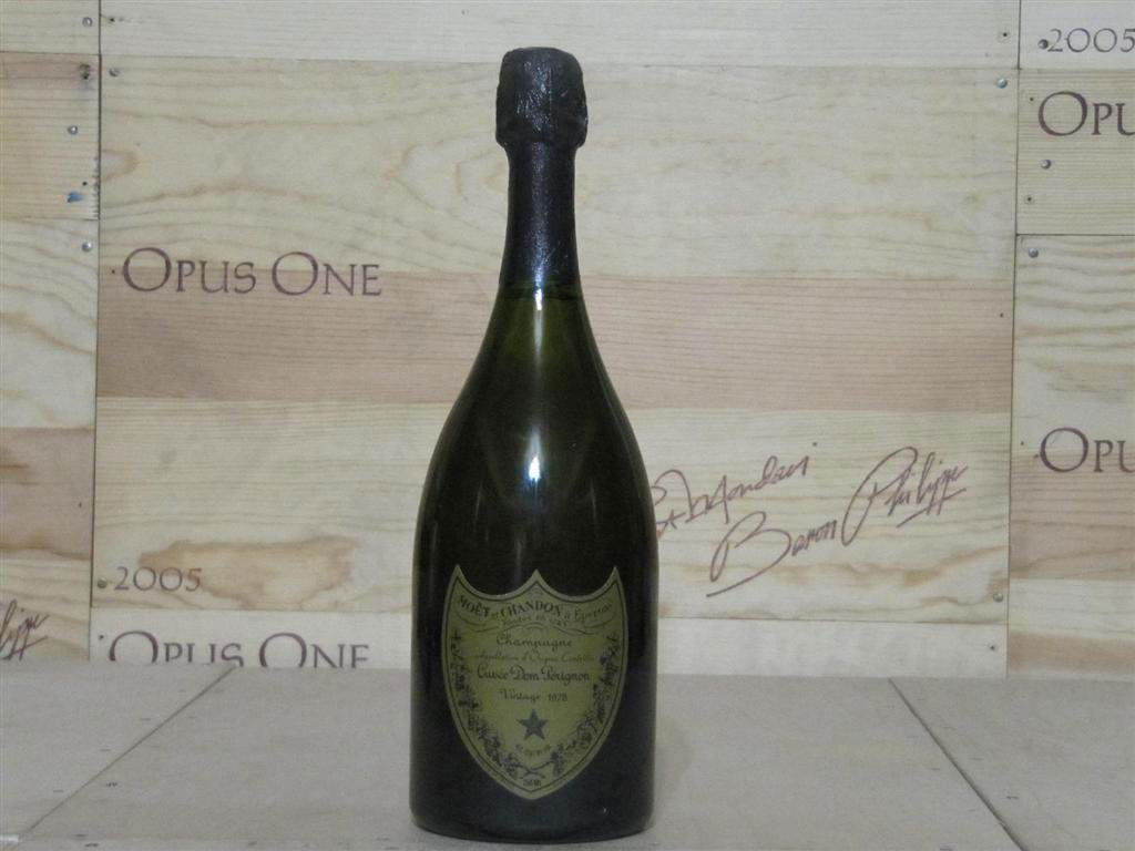 1978 Dom Perignon Champagne: 1978 Dom Perignon is a rare, steely, full-bodied and complete champagne, showing a touch of honey, cedar, butter and spice. Has fruit and lime flavors, with a long finish. 1 bottle (750 ml) RATED 90