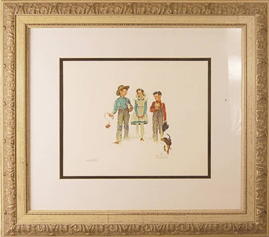 Norman Rockwell Young Man Fancy (Me and My Pal Sui: After Norman Rockwell. Limited Edition color Lithograph. COA on back. Edition: 666/2000.†Measures approx: 24"W x 21.50"H (Framed0 Excellent