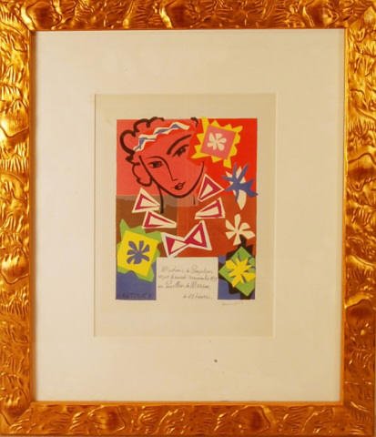 Henri Matisse "Untitled" Ltd Ed Lithograph: After Henri Matisse. Collectible limited edition lithograph. Comes with COA on back. Frame†Measures Approx: 17.75"W x 21"H (Franed) Excellent