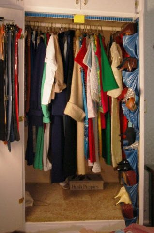 Mix Lot of Vintage Clothes Circa 50's to 70's: Mix Lot of Vintage Cloths Circa 50's to 70's, Lot also includes various shoes and belts. Aproximately 50 pcs of cloths size small to medium, 20 belts and 8 pairs of shoes (size 8) Right side of closet