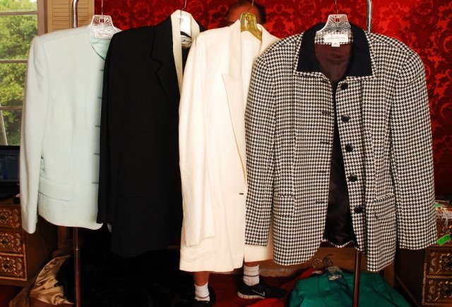 Collection of 32 High End Designer Blazer / Jacket: Collection of 32 Vintage Ladies Fashion, Lot includes High End Designer Blazer / Jacket. Various European designers, patterns, colors and sizes Condition: Some new with tags, rest look new but missing