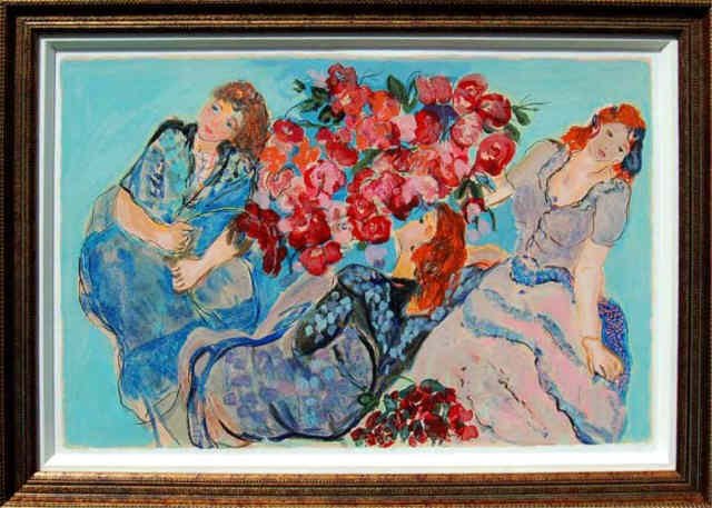 Lea Avizedek, Primavera, Pencil Signed Serigraph: Lea Avizedek, Primavera, Pencil Signed & numbered lower right, edition #145/300 framed and in excellent condition, measures approx. 51 x 45 inches