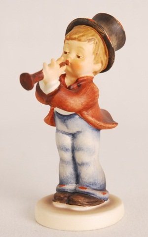 M.J. Hummel, "Little Tooter" Figurine: M.J. Hummel, "Little Tooter" Figurine. Made in W Germany. Height 3" width 2.5". Numbered 85 4/0 1984.
