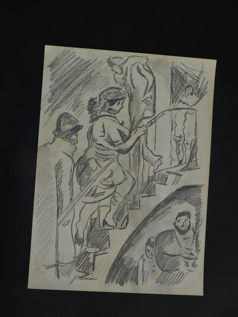 Jules Pascin (1885 – 1930) Graphite Sketch: images measures 11.5 x 8.5 inches,signed pascin L.L.,Private collection U.K.,attributed to Jules Pascin