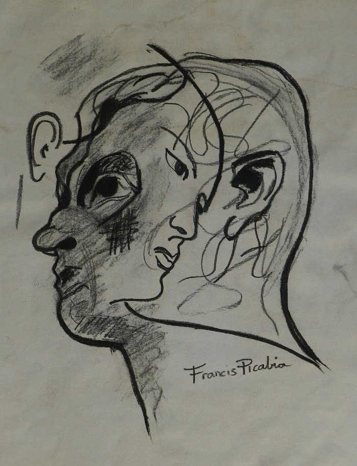 Francis Picabia (1879-1953) Pastel Drawing: images measures 9 x 8 inches,signed Picabia L.R.,Private collection U.K.,attributed to Francis Picabia