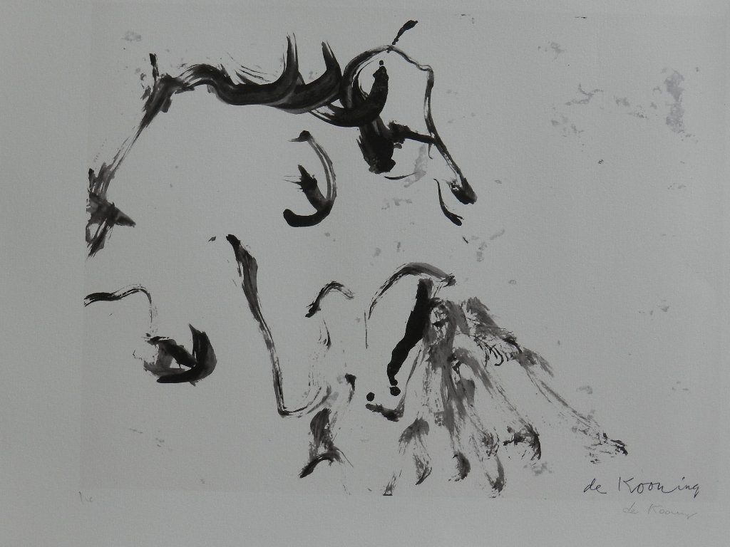 Willem De Kooning Hand Signed Lithograph: Measures: 20x13 inches sight, SLR & E.A. lower left.