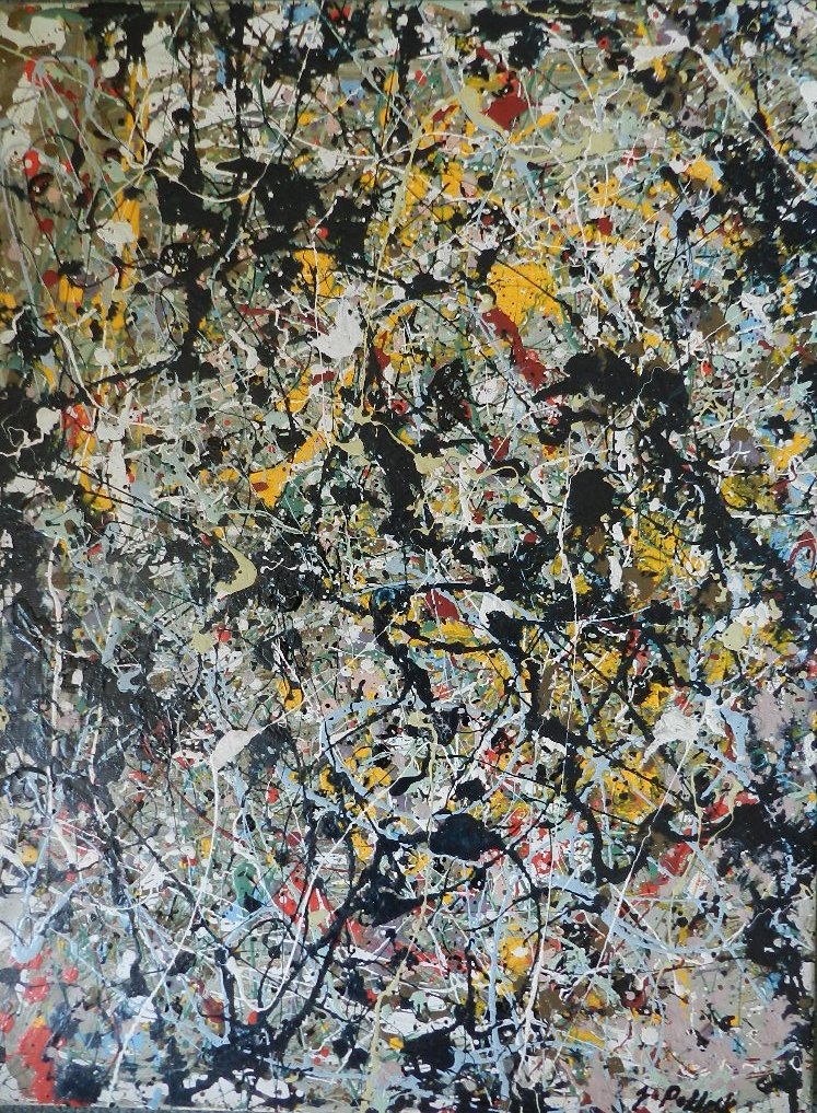 Jackson Pollock (1912-1956) Acrylic on canvas: Attributed, SLR & measures: 24x18 inches