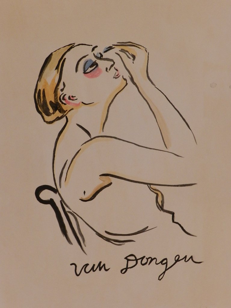 Kees van Dongen (1877 – 1968) Gouache: measures 16.5 x 11.5 inches,signed lower middle Van Dongen,Private collection U.K.,attributed to Kees van Dongen