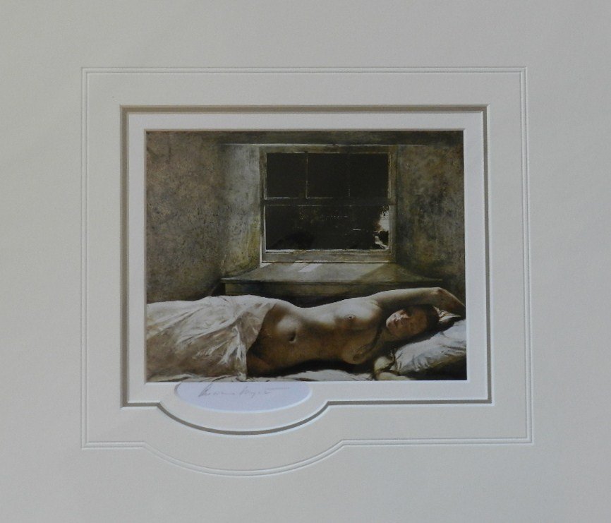 Andrew Wyeth Pencil Signed "Untitled": Measures: 16x20 inches total, sight: 8x6, pencil signed lower left, matted & includes COA