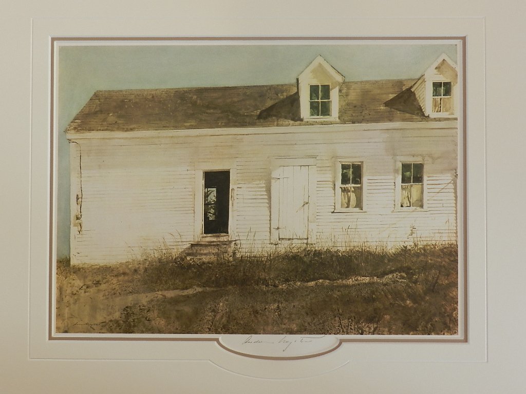 Andrew Wyeth "Open Shed" Pencil Signed: Custom matted measures: 20" x 16" inches. Sight: 10x13.5 inches. Unframed. Hand signed print. COA included