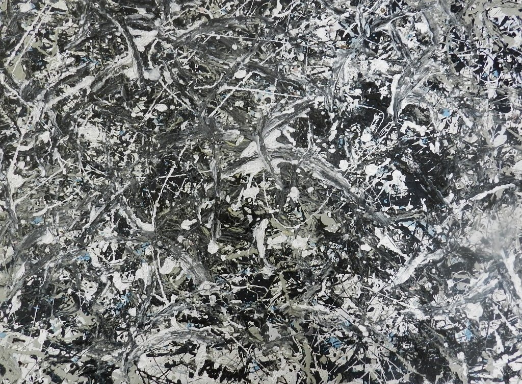 Jackson Pollock (1912-1956) Acrylic on canvas: Attributed, signed lower middle, measures: 16x20 inches