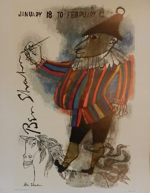 Ben Shahn, Exibition Poster, Lithograph: offset lithograph poster, published by Shorewood Press Inc