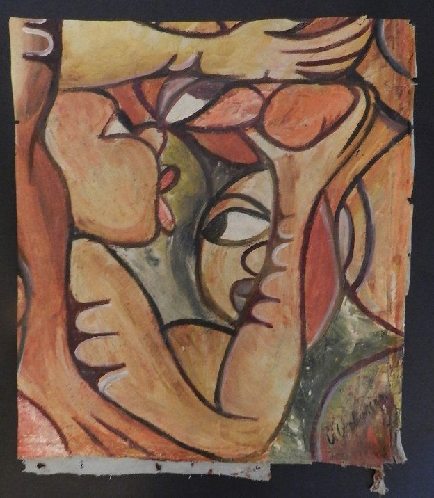 (After) LE CORBUSIER (1887-1965) Oil on Canvas: unstretched, size 14 x 16 inches, signed lower right