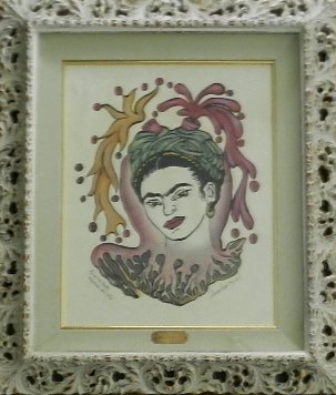 Diego Rivera, (Mexican, 1886-1957) "Frida": mixed media on paper, 1955, signed lower right, inscribed lower left, framed size 24 x 28 inches, gallery label verso, paperwork included, attrib.