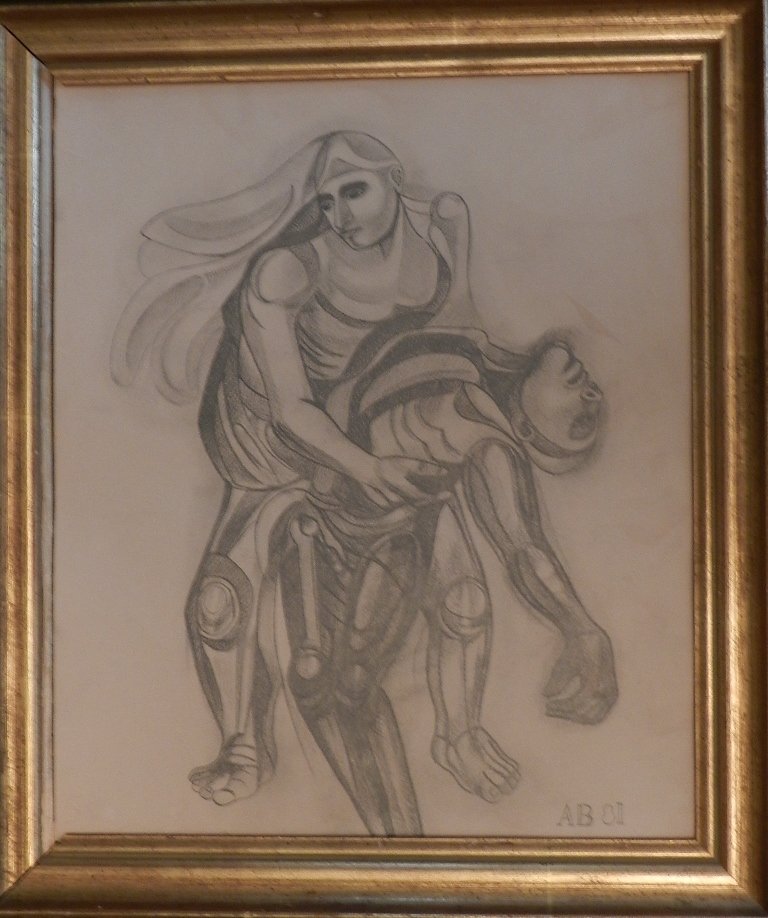 Arnold Belkin (1930-1992) Graphite on Paper: Measures: 19" x 22" inches. Signed and dated "81 on lower right.