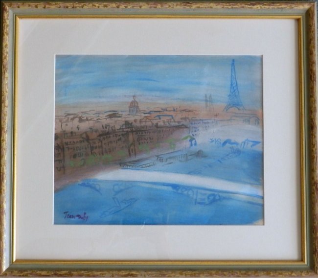 Jean Dufy (French, 1888-1964) Watercolor: "Untitled". Sight Measures: 13" x 10" 1/2 inches, 20" x 17" framed. Signed lower left.