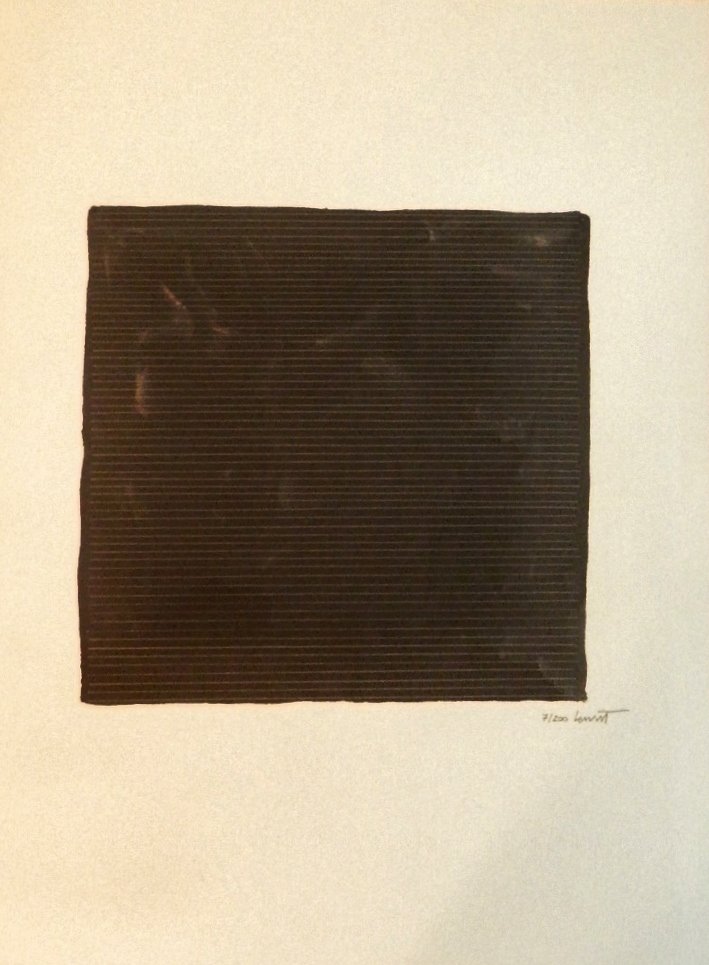 Sol Lewitt Hand Signed Double Sided Lithograph: Measures: 11.5" x 16" inches. From the Spanish Publication Luxe Edition. Hand Signed on one side and numbered 7/200.