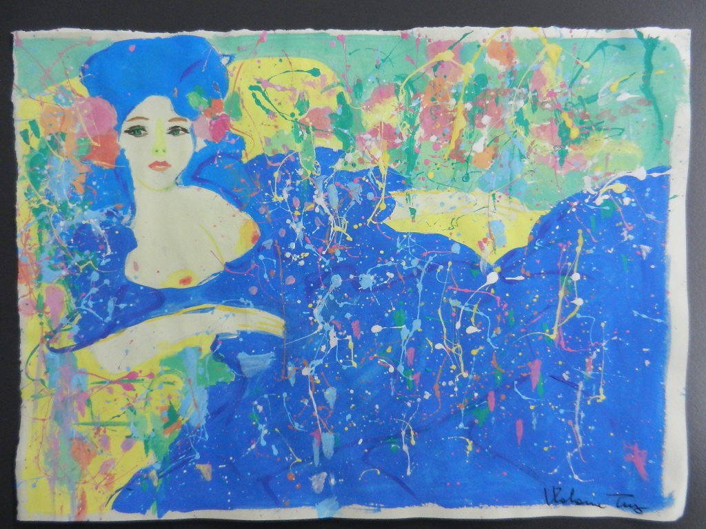 Oil on paper bears signature WALASSE TING: measures 30 x 22 cm, signed lower right, private collection italy