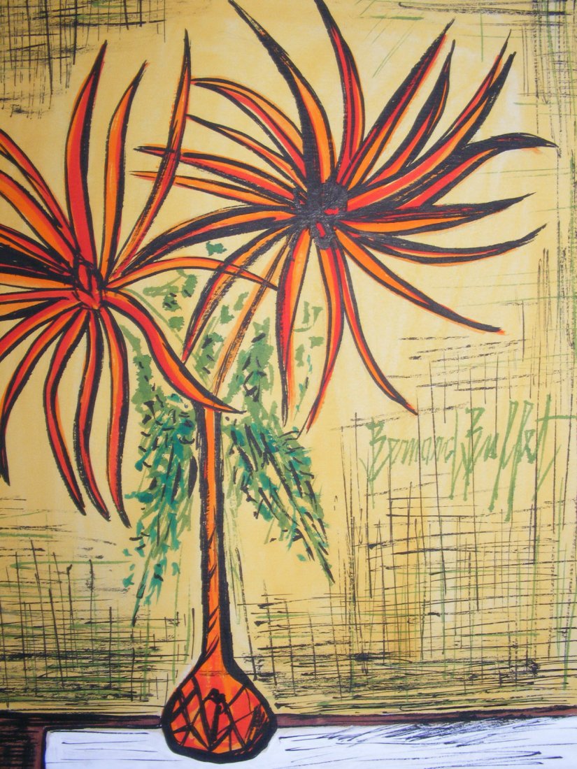 Gouache & Ink on paper Signed Bernard Buffet COA: measures 8.2 x 9.8 inches,signed lower right,includes COA,manner of