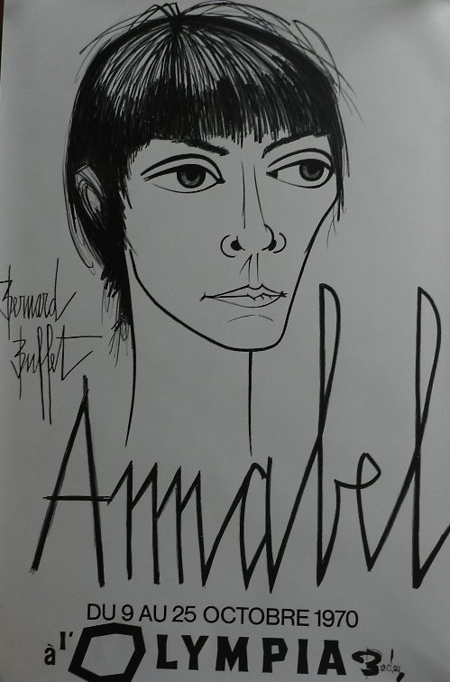 Bernard Buffet Annabel Mourlot Poster, C. 1970: measures: 30 x 45 inches Circa 1970