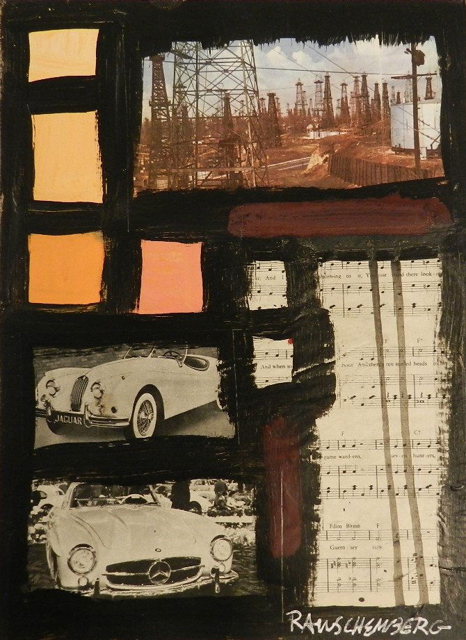 Robert Rauschenberg (1925 - 2008): Mixed media and collage,attributed to Rauschenberg (1925-2008). Signed "Rauschenberg" lower right. Provenance: Property of a private italian collector Lot Note: This lot is being offered as "attribute